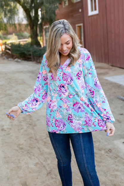 Pop of Neon Long Sleeve Top