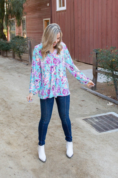 Pop of Neon Long Sleeve Top