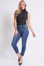 High Rise Basic 5 Pocket Skinny Jeans: Dark Indigo / 12