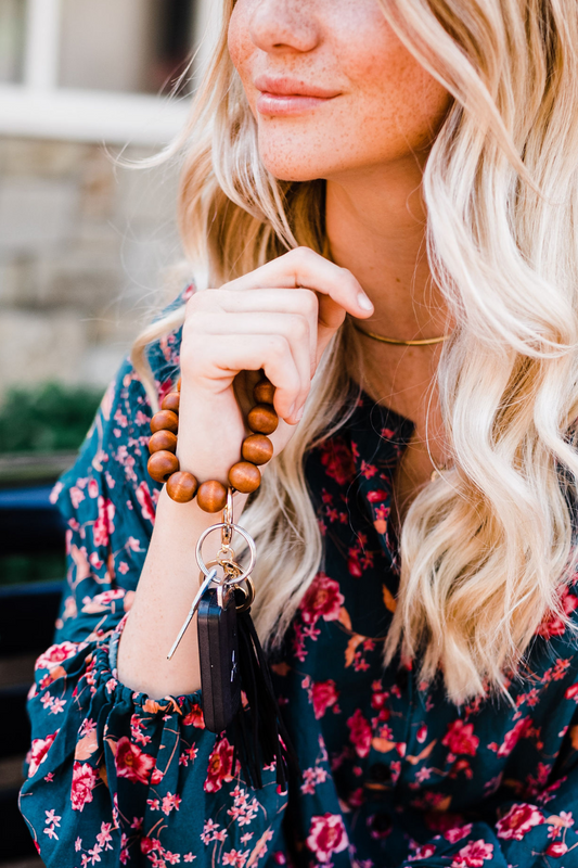 Ivy Wooden Keychain Bracelet