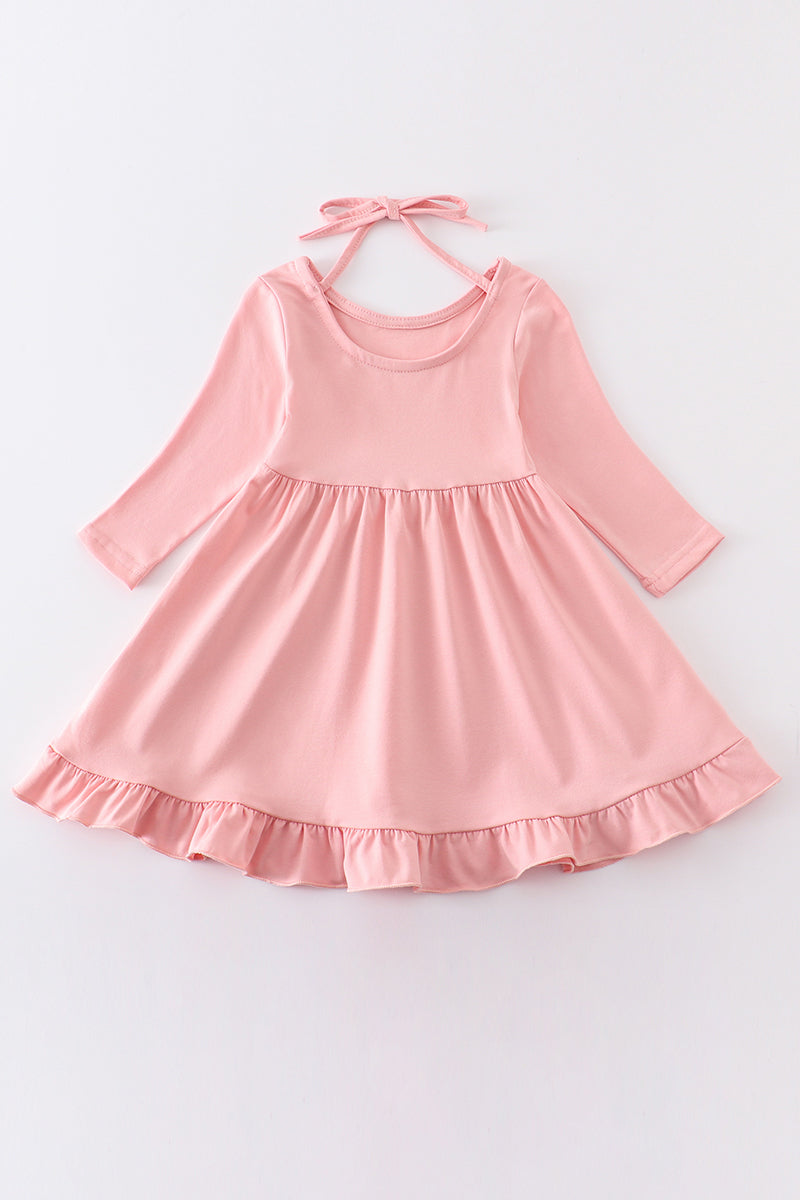 Pink ruffle girl dress