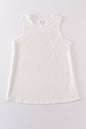 White blank basic kids teens adult tank top