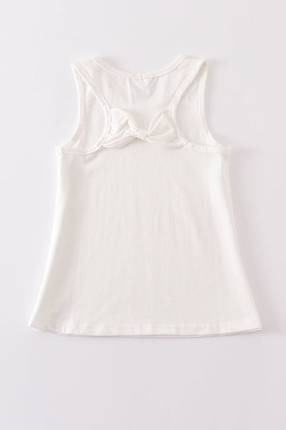 White blank basic kids teens adult tank top