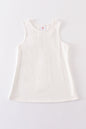 White blank basic kids teens adult tank top