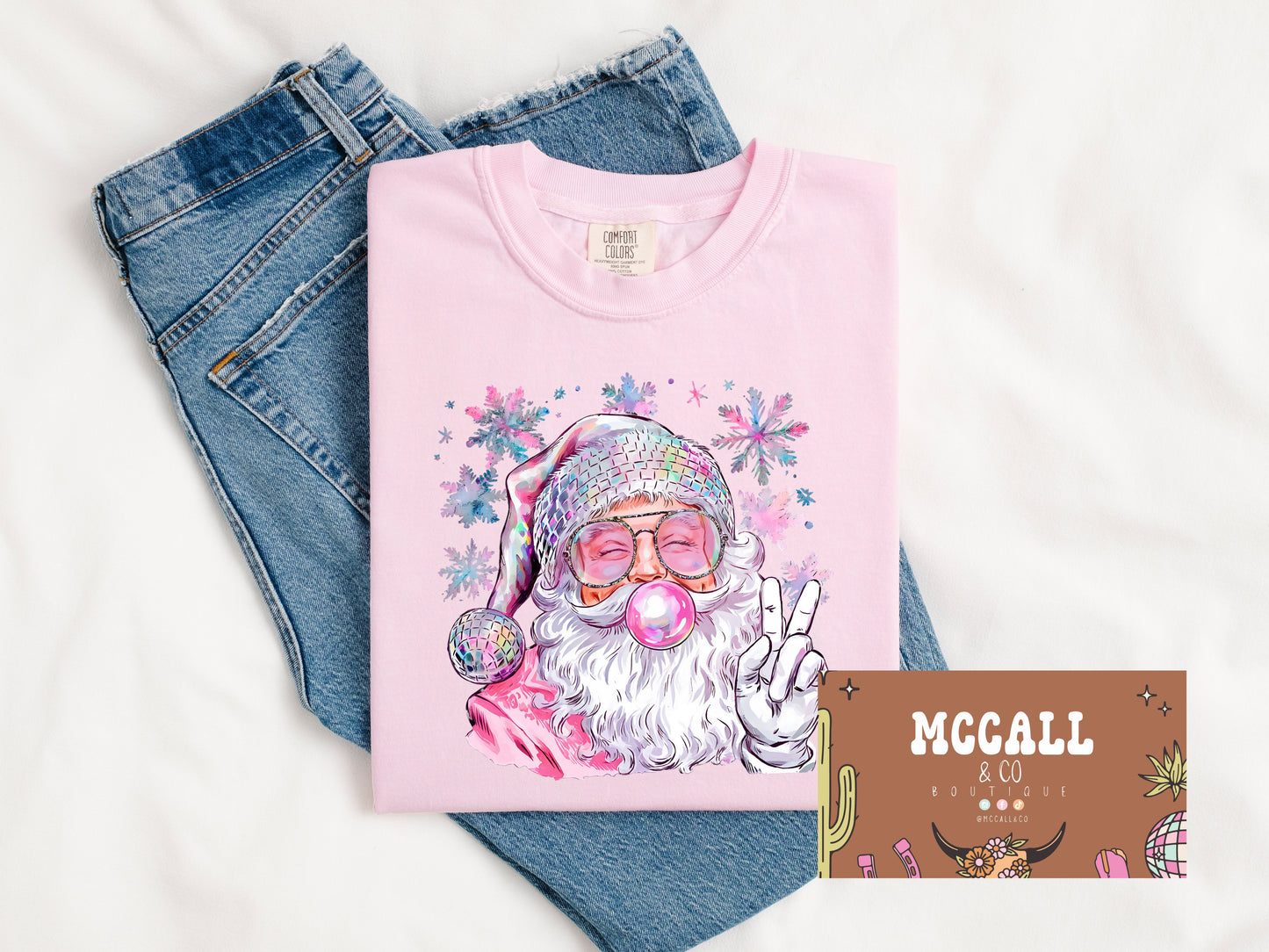 Hippie Pink Santa Comfort Colors Tee