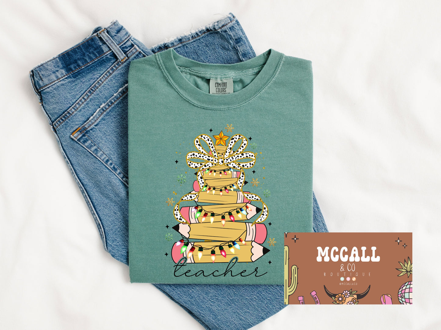 Teacher Pencil Tree Comfort Colors Tee