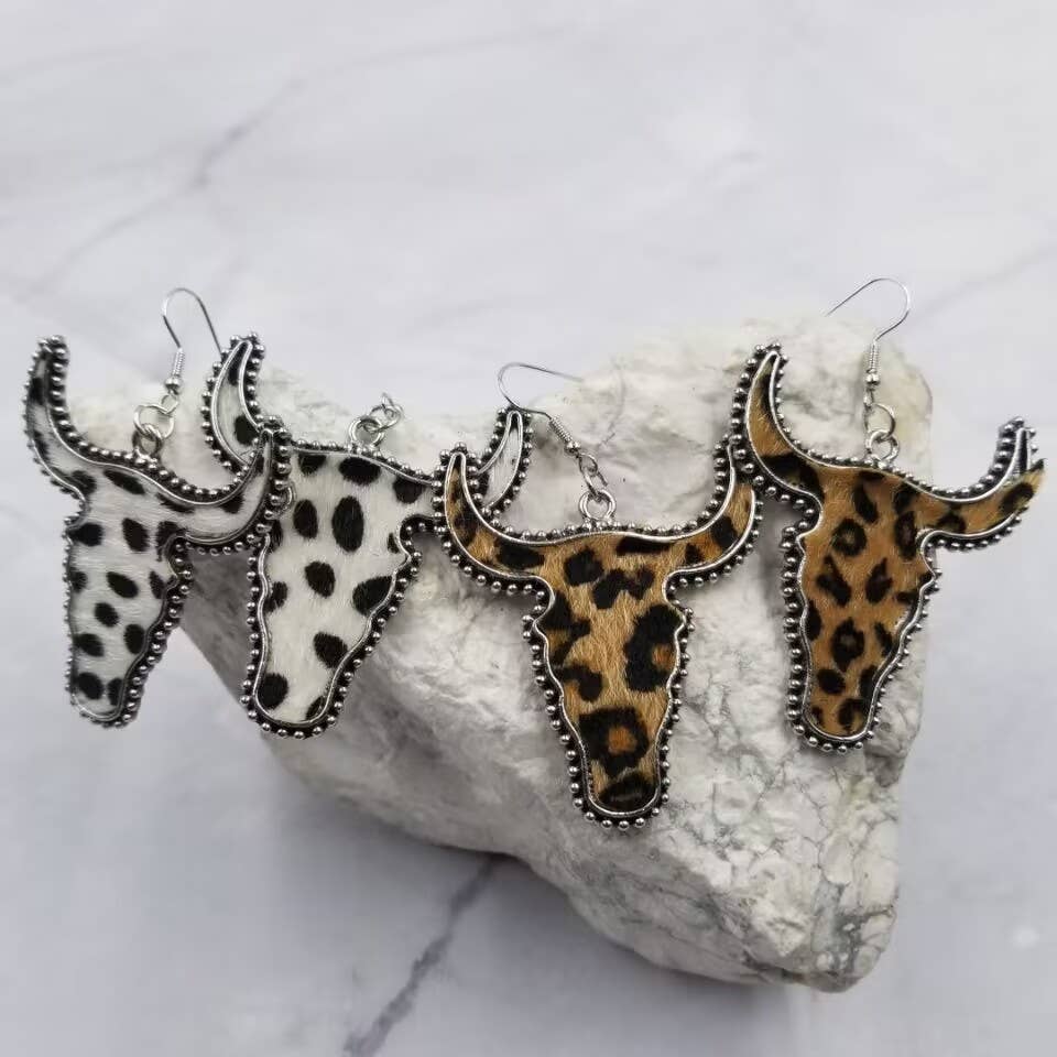 Western Leopard Cow Earrings: Leopard