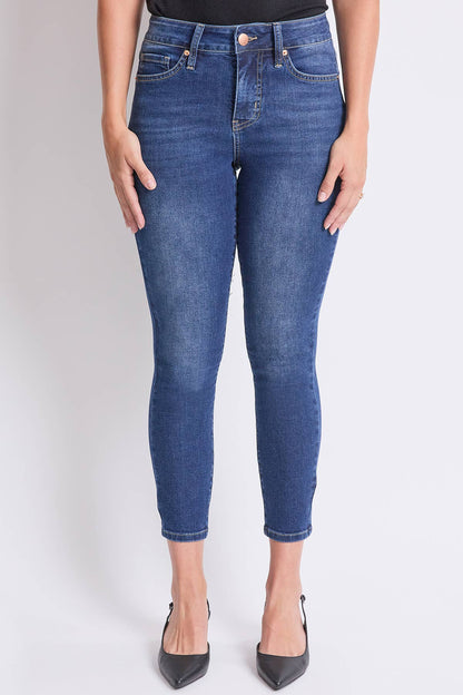 High Rise Basic 5 Pocket Skinny Jeans: Dark Indigo / 04