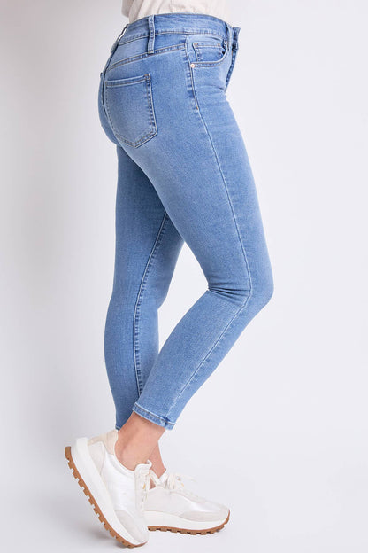 High Rise Basic 5 Pocket Skinny Jeans: Dark Indigo / 12