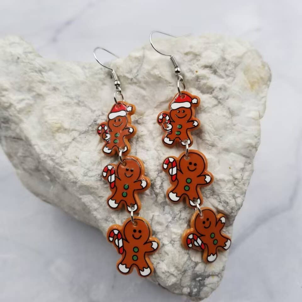 Christmas Gingerbread Dangle Earrings