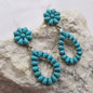 Floower Turquoise Teardrop Earrings