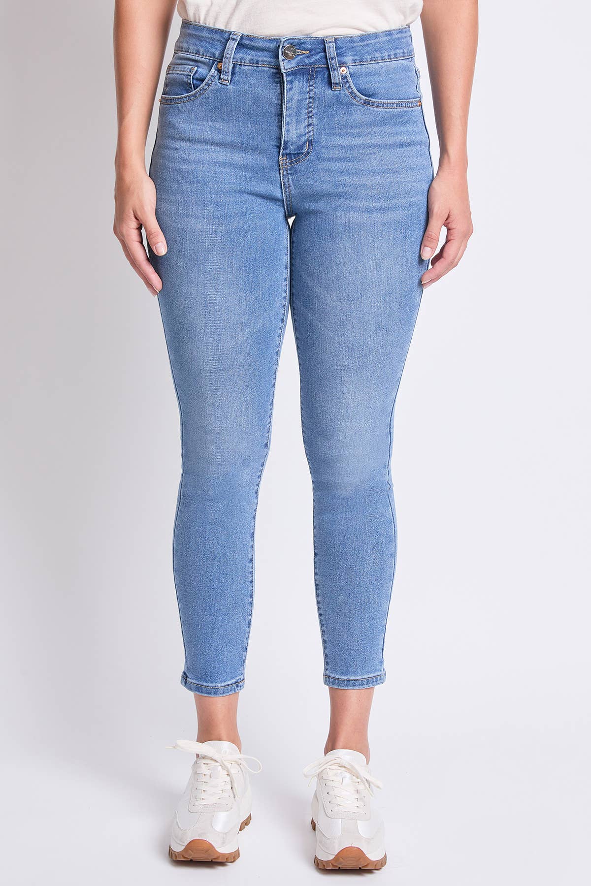 High Rise Basic 5 Pocket Skinny Jeans: Dark Indigo / 04