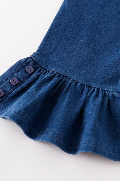 Platinum Indigo ruffle girl  pants