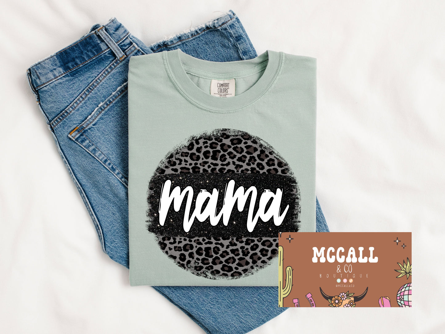 Cheetah mama Comfort Colors Tee