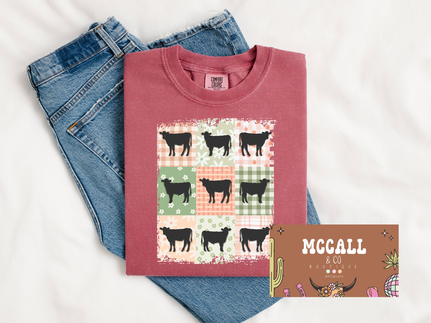 Cow quilt Comfort Colors Tee