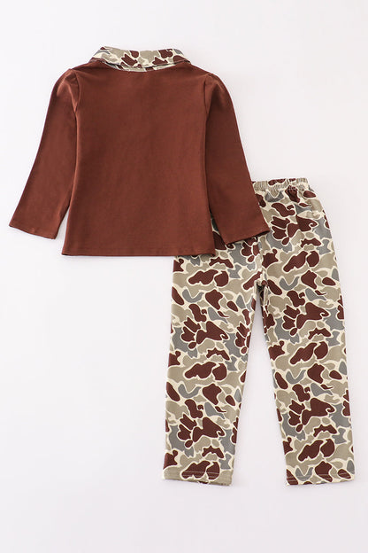 Camouflage print boy pants set