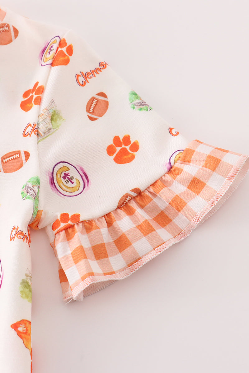 Clemson football baby girl romper