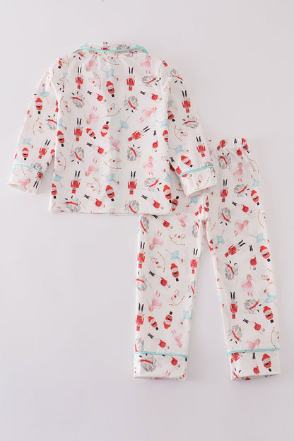 Christmas nutcracker print boy pajamas set