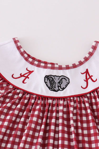 Alabama embroidery girl gingham set