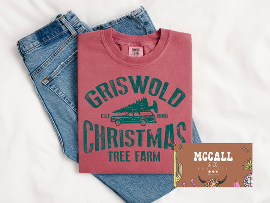 Griswold Christmas Tree Farm Comfort Colors Tee