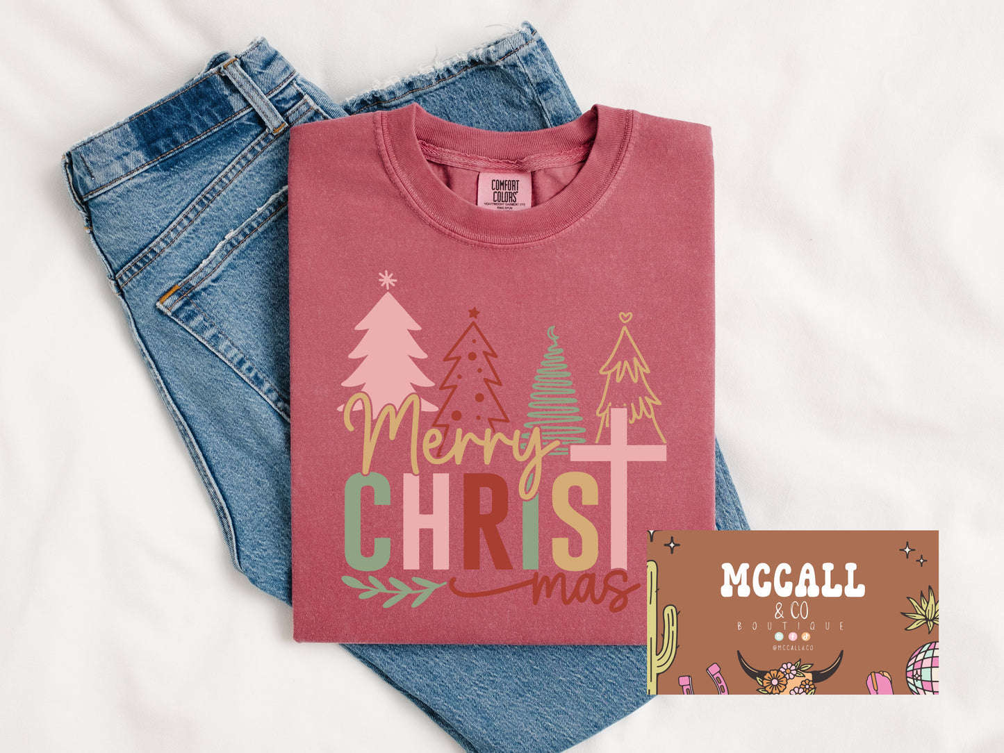 Merry Christmas Comfort Colors Tee