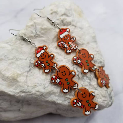 Christmas Gingerbread Dangle Earrings