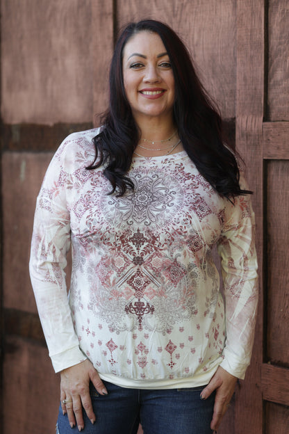 Rustic Charm Mandala Pullover