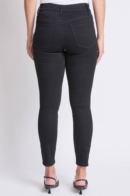 High Rise Basic 5 Pocket Skinny Jeans: Dark Indigo / 12