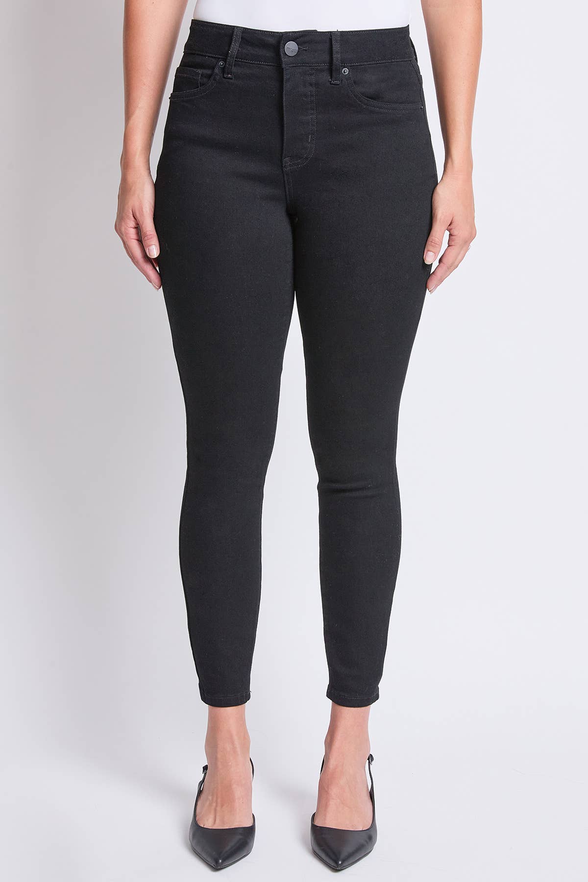 High Rise Basic 5 Pocket Skinny Jeans: Dark Indigo / 12