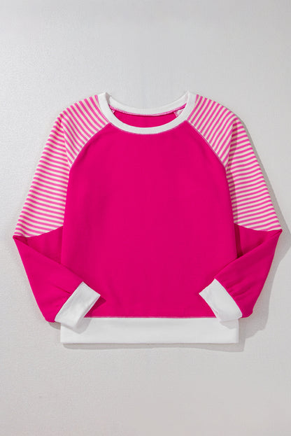 Striped Round Neck Long Sleeve Sweatshirt