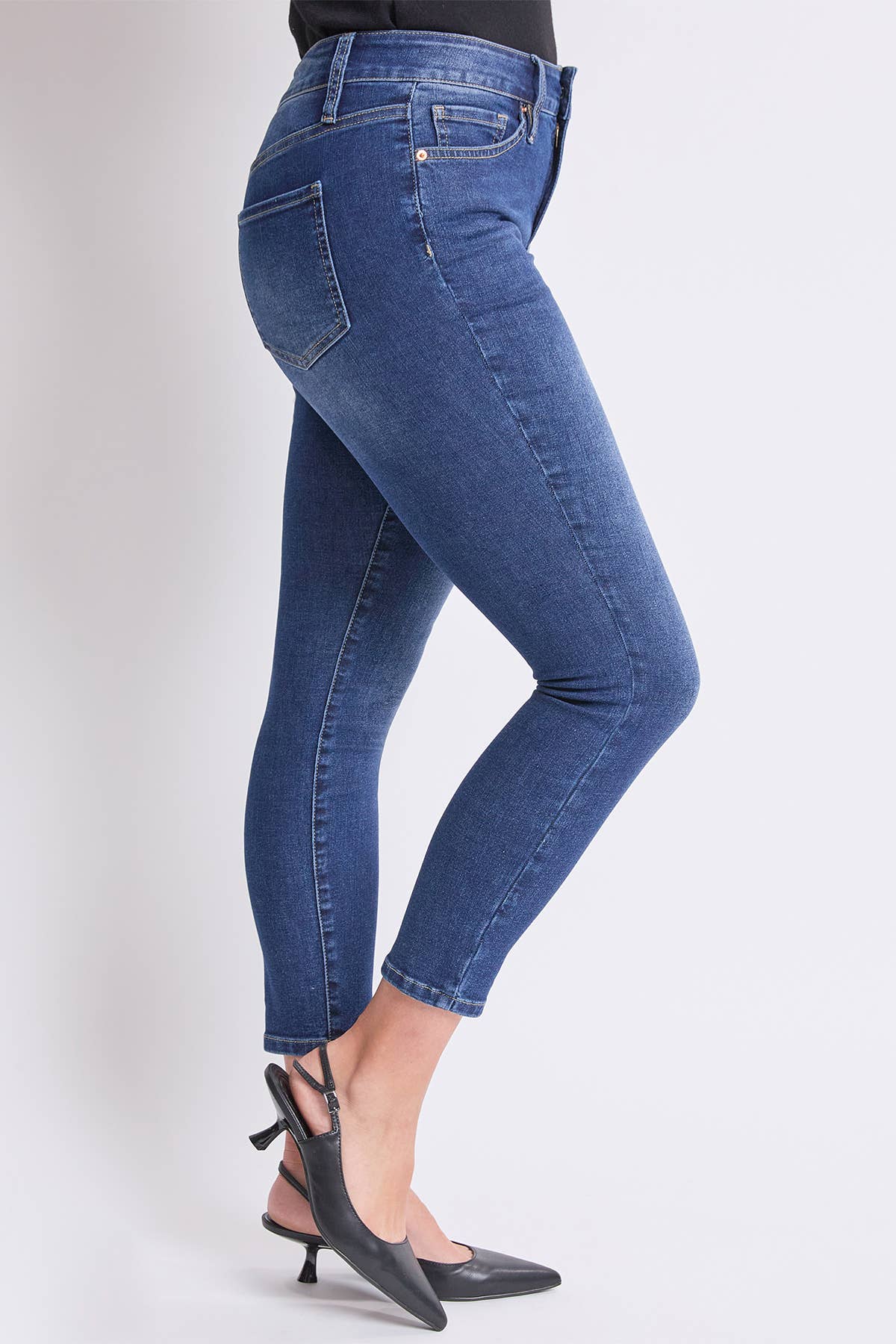 High Rise Basic 5 Pocket Skinny Jeans: Dark Indigo / 04