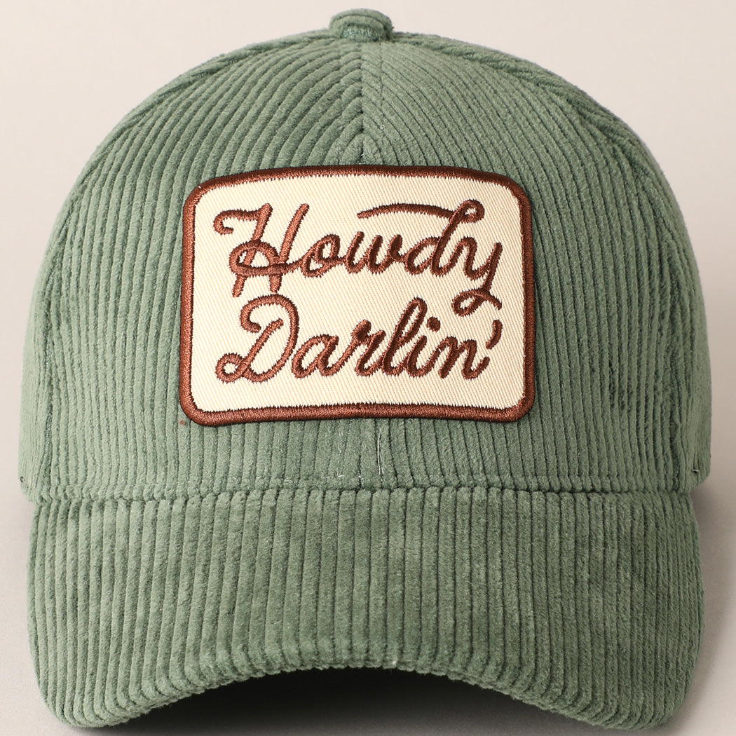 Green Howdy Darlin' Corduroy Hat